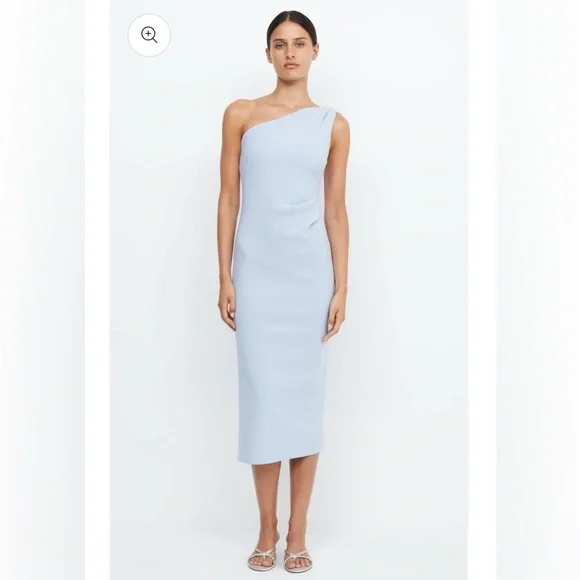 Bec & Bridge Pale Blue One-Shoulder Midi Dress - Picture 3 of 5